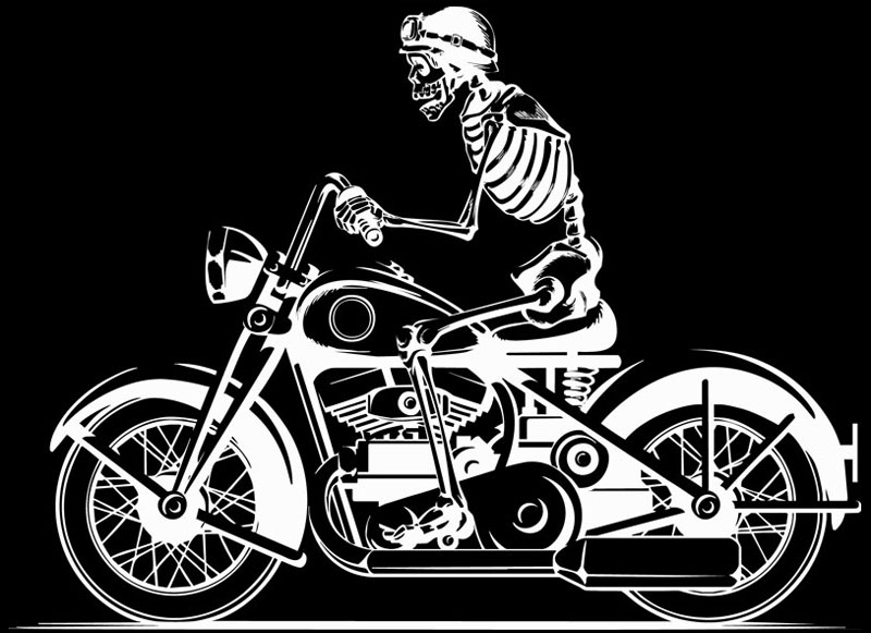 Fahrschule Gisler Skelett Biker